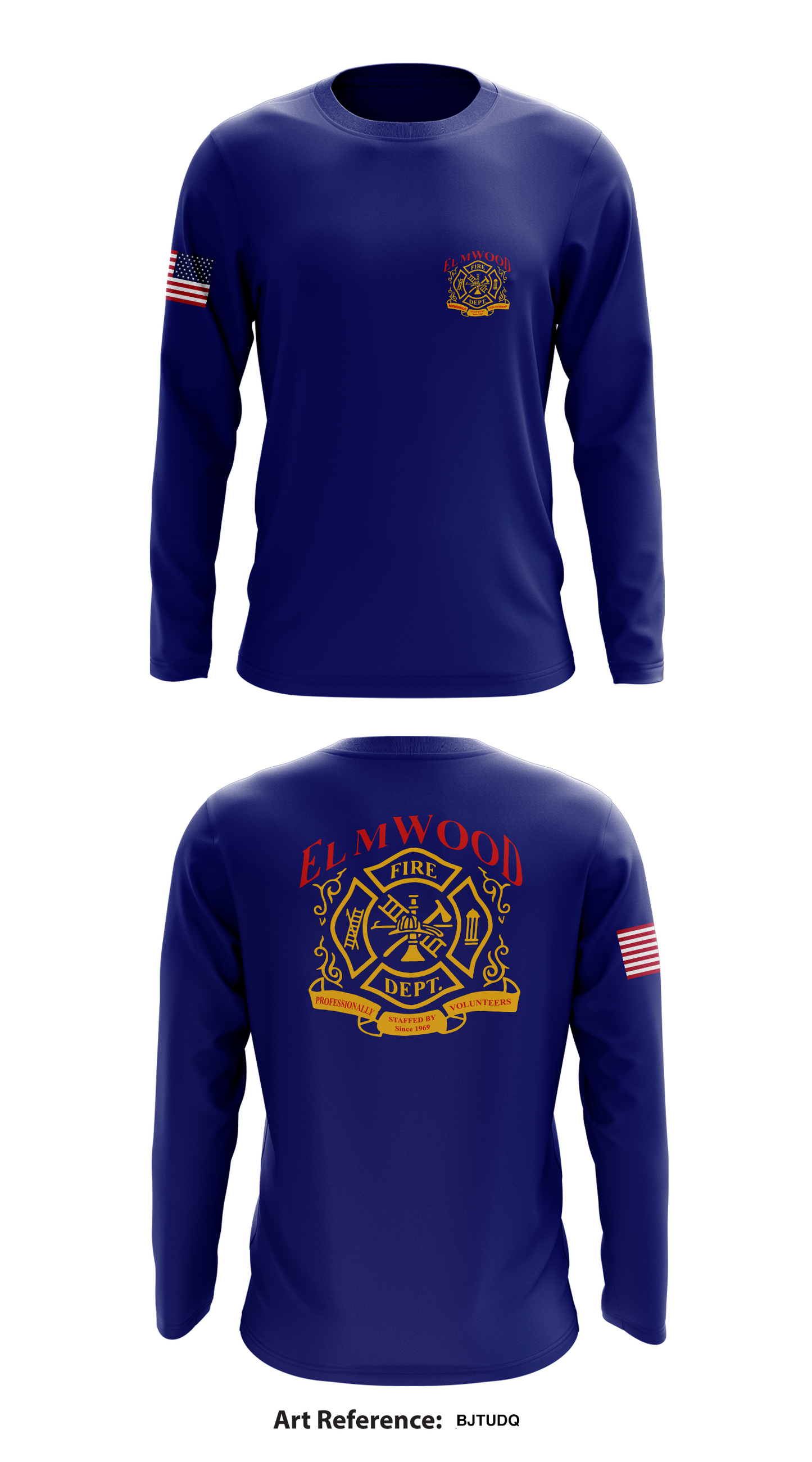 Elmwood Fire Department Store 1 Core Men's LS Performance Tee - BJTudq