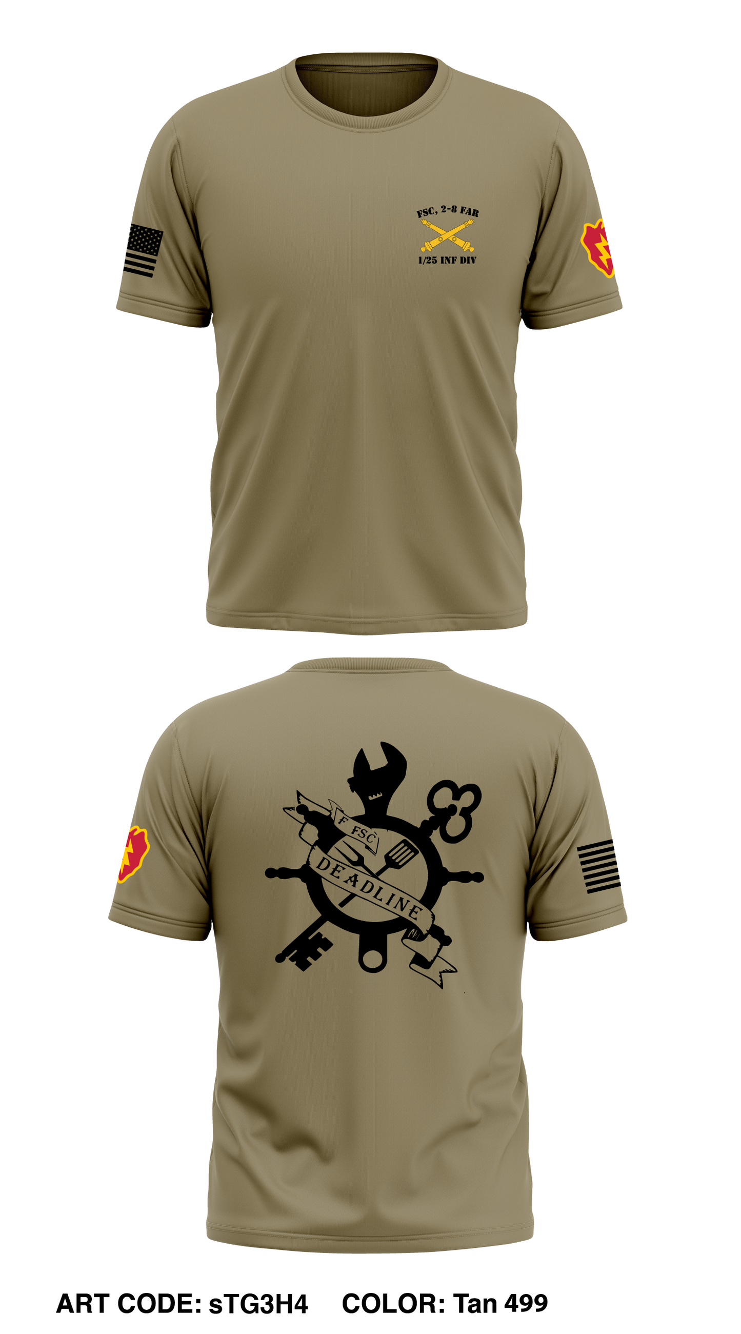 F Co, 2-8 FAR , 1/25 Inf Div Store 1 Core Men's SS Performance Tee - sTG3H4