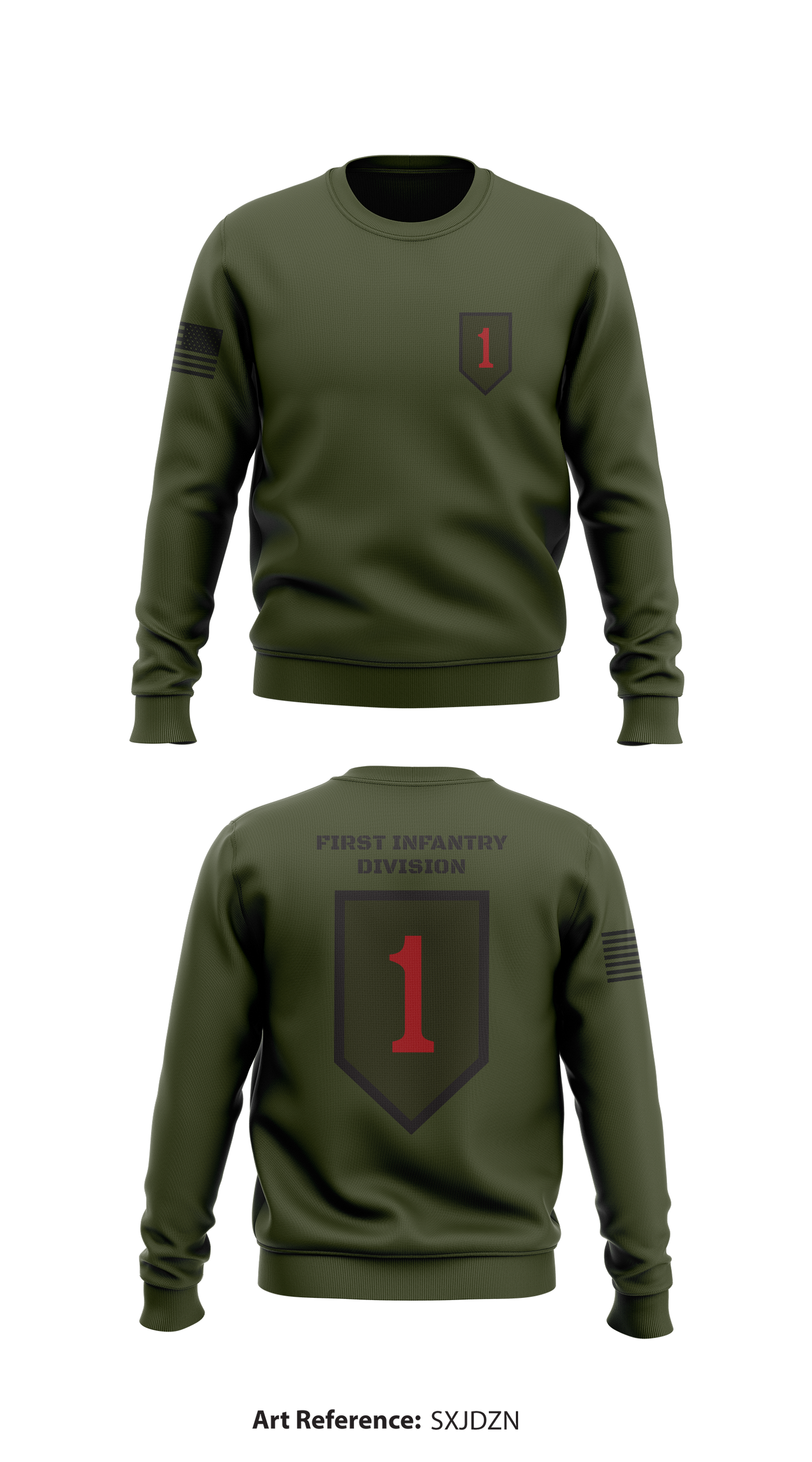 First Infantry division Store 1 Core Men's Crewneck Performance Sweatshirt - SXJDzN