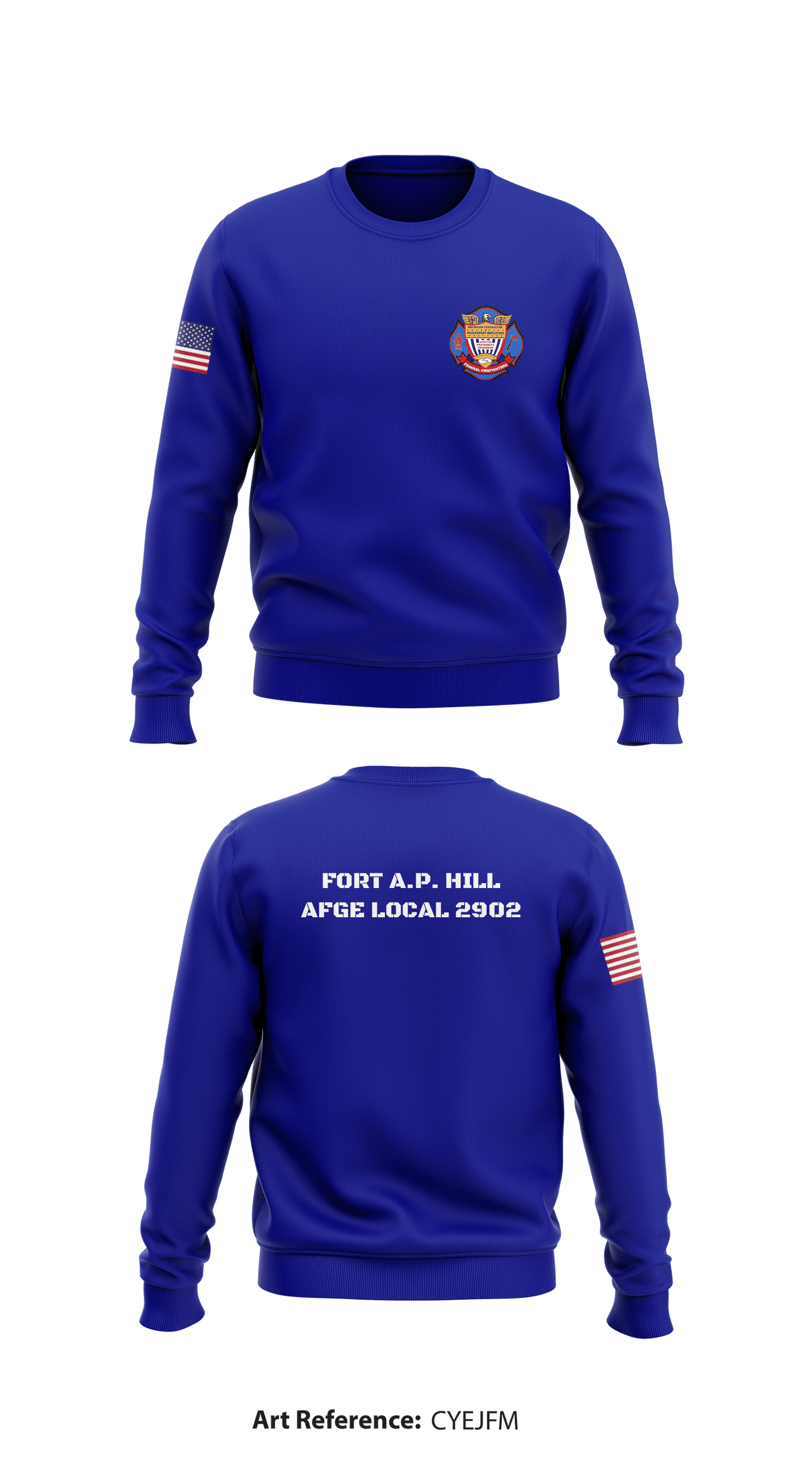 Fort A.P. Hill AFGE LOCAL 2902 Store 1 Core Men's Crewneck Performance Sweatshirt - cyEJFm