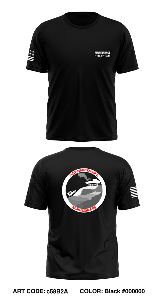 Fury Maintenance, 2/11TH ACR Performance Short Sleeve Core Men's SS Performance Tee - c58B2A