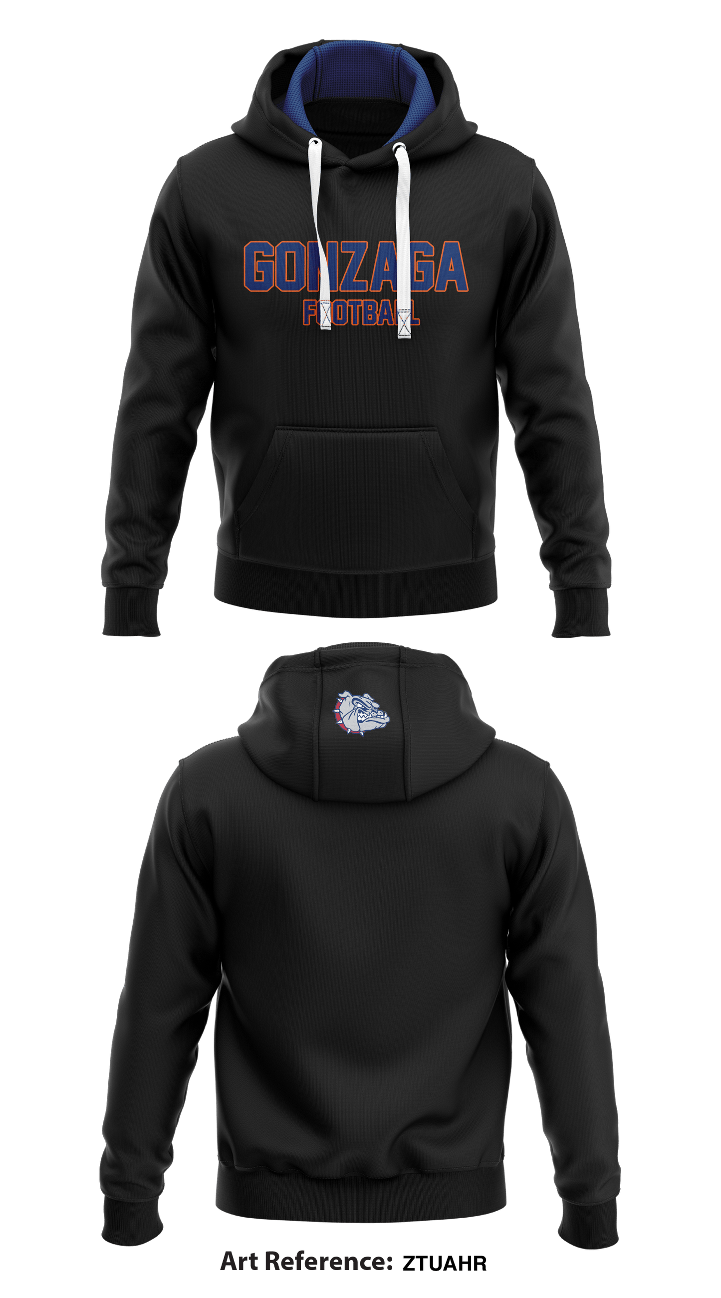 Gonzaga Football Core Men s Hooded Performance Sweatshirt ZtuAhR Emblem Athletic