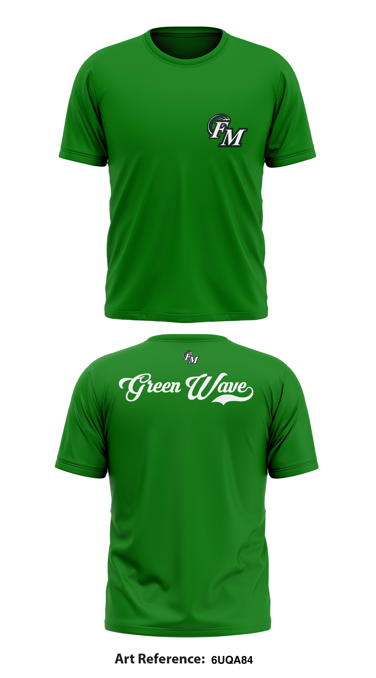 Green wave  Store 1 Core Men's SS Performance Tee - 6UQa84