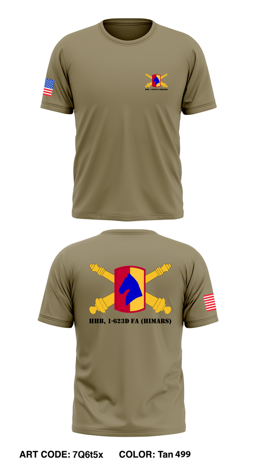 HHB, 1-623d FA (HIMARS) Store 1 Core Men's SS Performance Tee - 7Q6t5x
