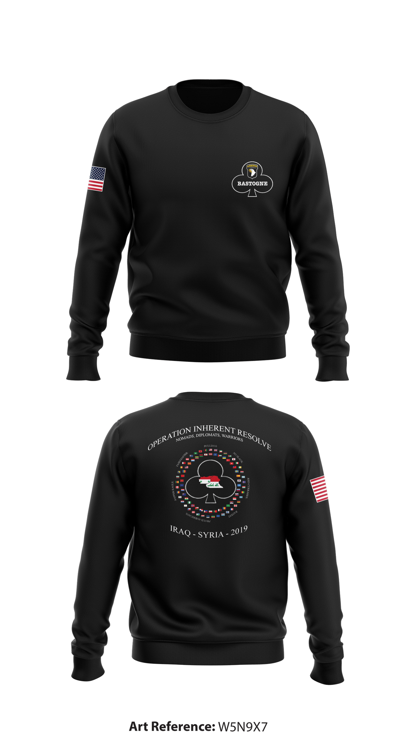 HHC, 1BCT, 101st Airborne Division (AASLT) Core Men's Crewneck Performance Sweatshirt - W5n9x7