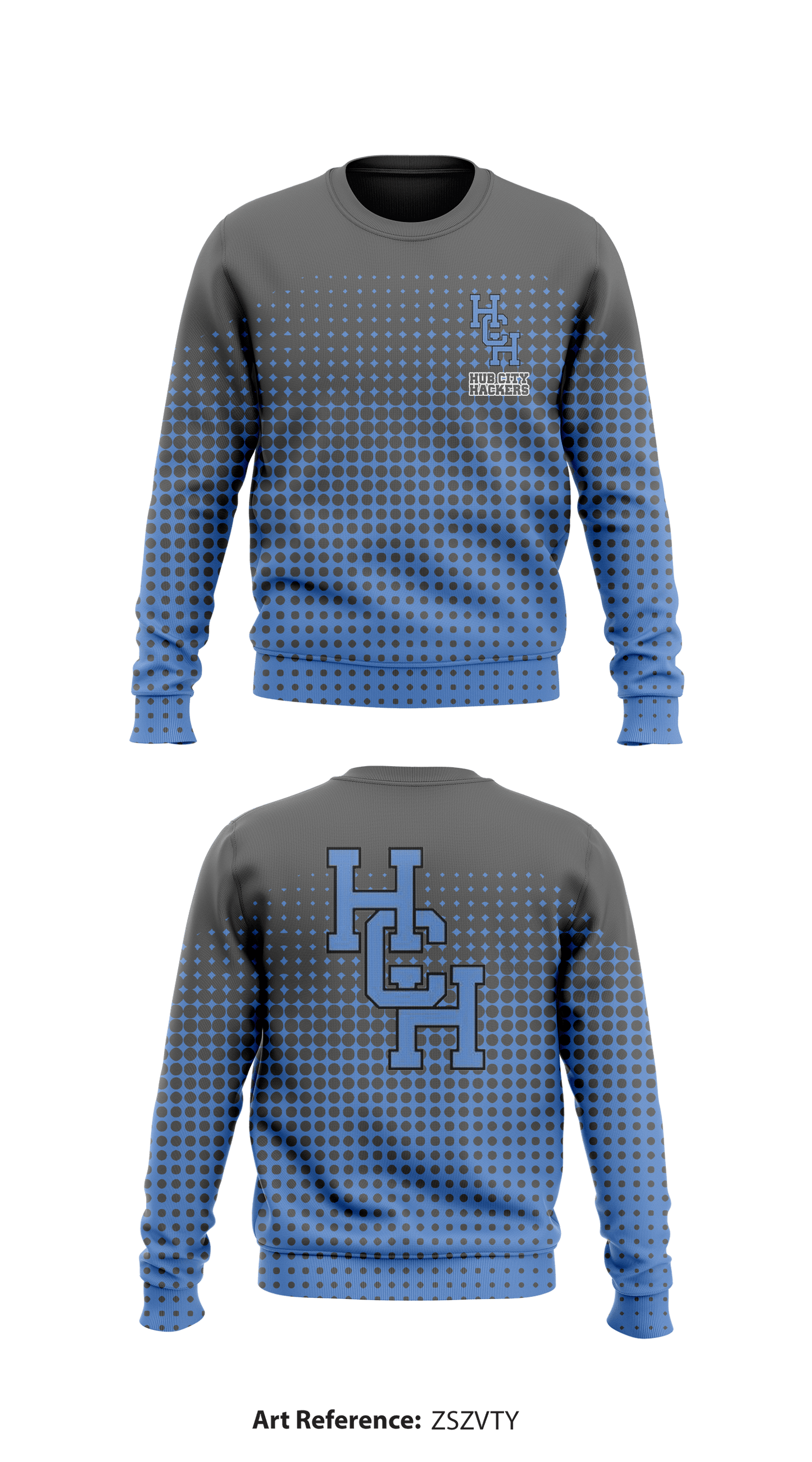 Hub City Hackers Core Men's Crewneck Performance Sweatshirt - zSzVty
