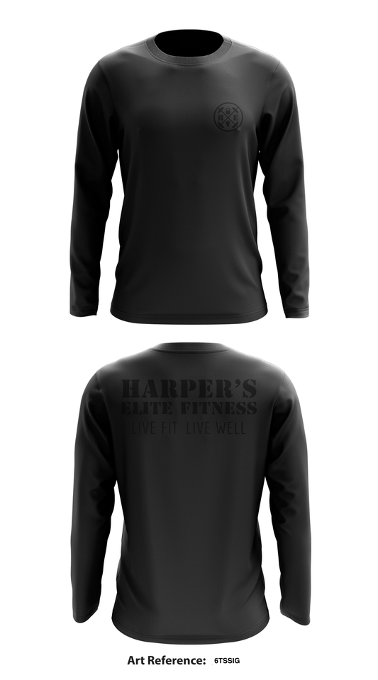 Harpers Elite Fitness Store 1 Core Men's LS Performance Tee - 6TsSig