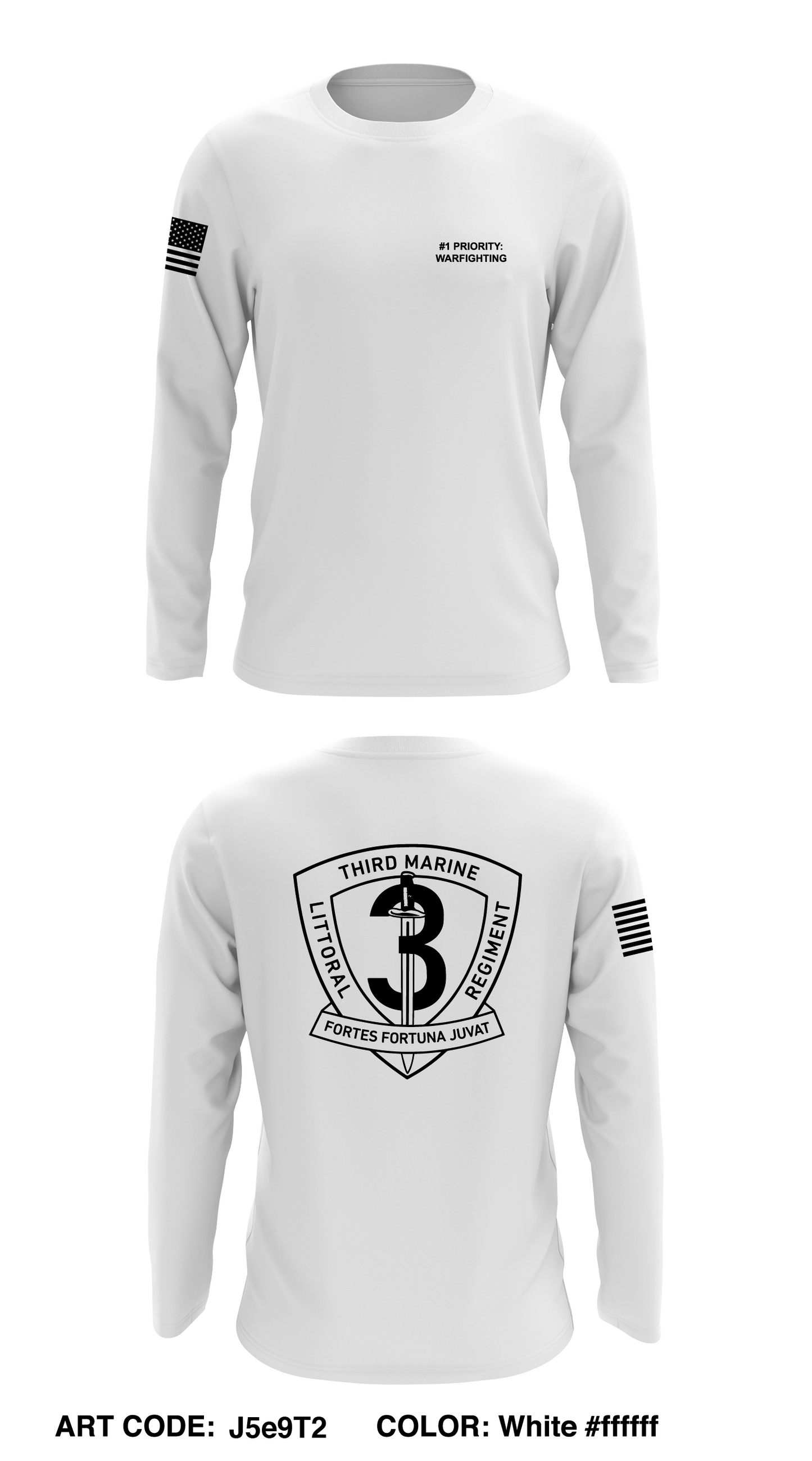 3D Marine Littoral Regiment Core Men's LS Performance Tee - J5e9T2