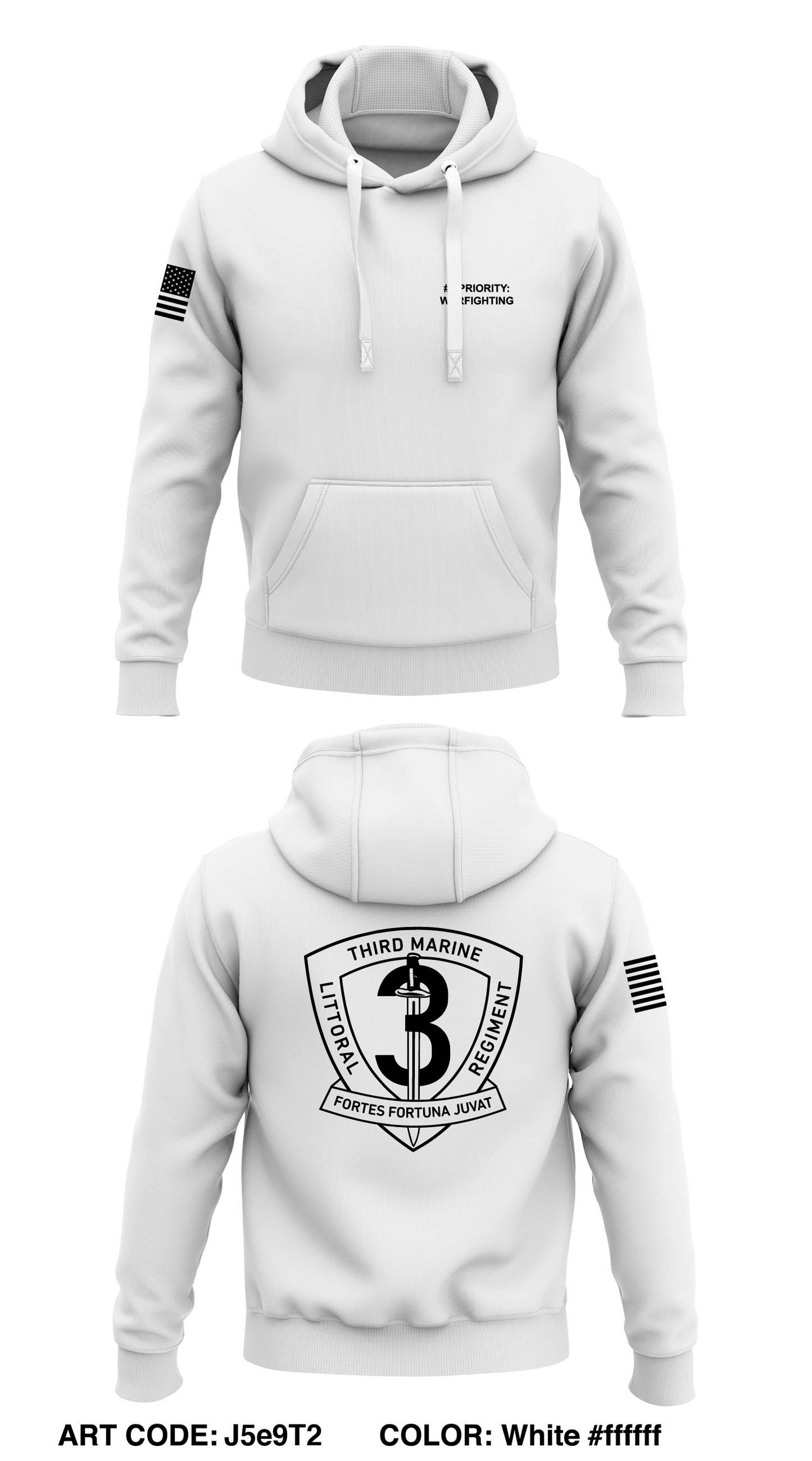 3D Marine Littoral Regiment  Core Men's Hooded Performance Sweatshirt - J5e9T2