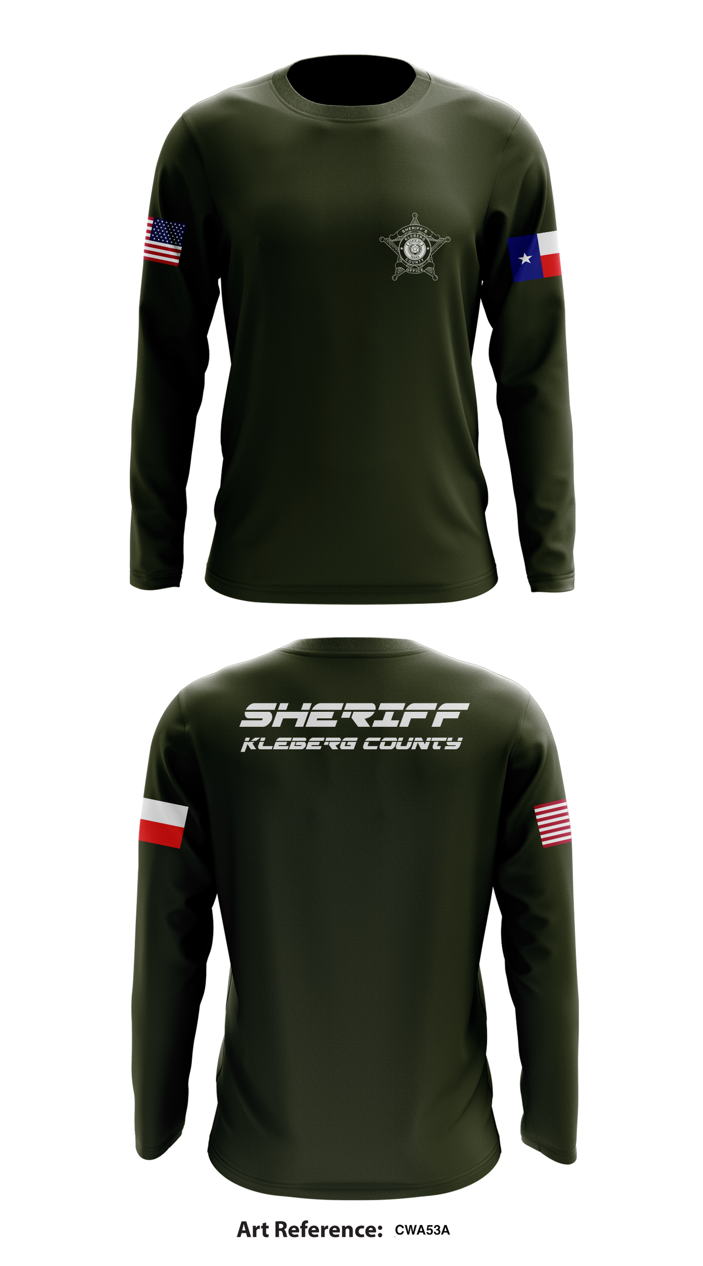 Kleberg county  Store 1 Core Men's LS Performance Tee - cWA53a