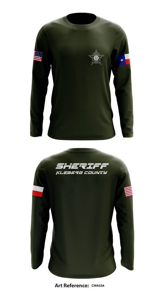 Kleberg county  Store 1 Core Men's LS Performance Tee - cWA53a