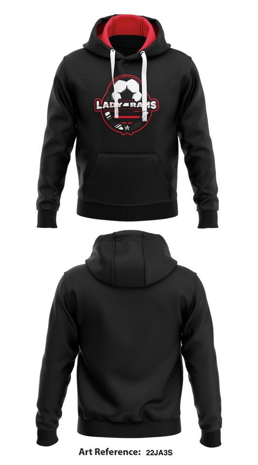 Lady Rams Radford Soccer  Core Men's Hooded Performance Sweatshirt - 22ja3S