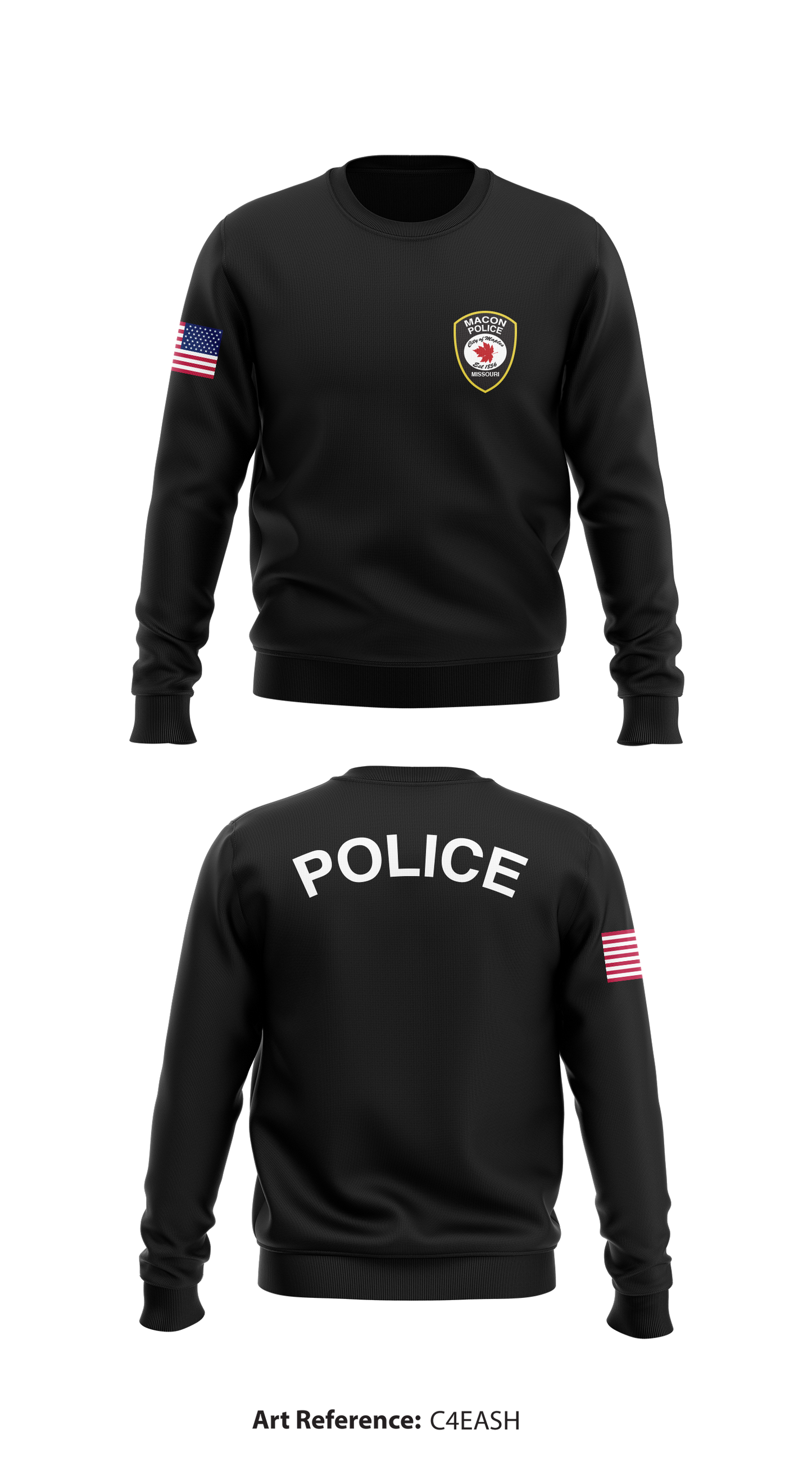 Macon Police  Store 1 Core Men's Crewneck Performance Sweatshirt - c4EaSh