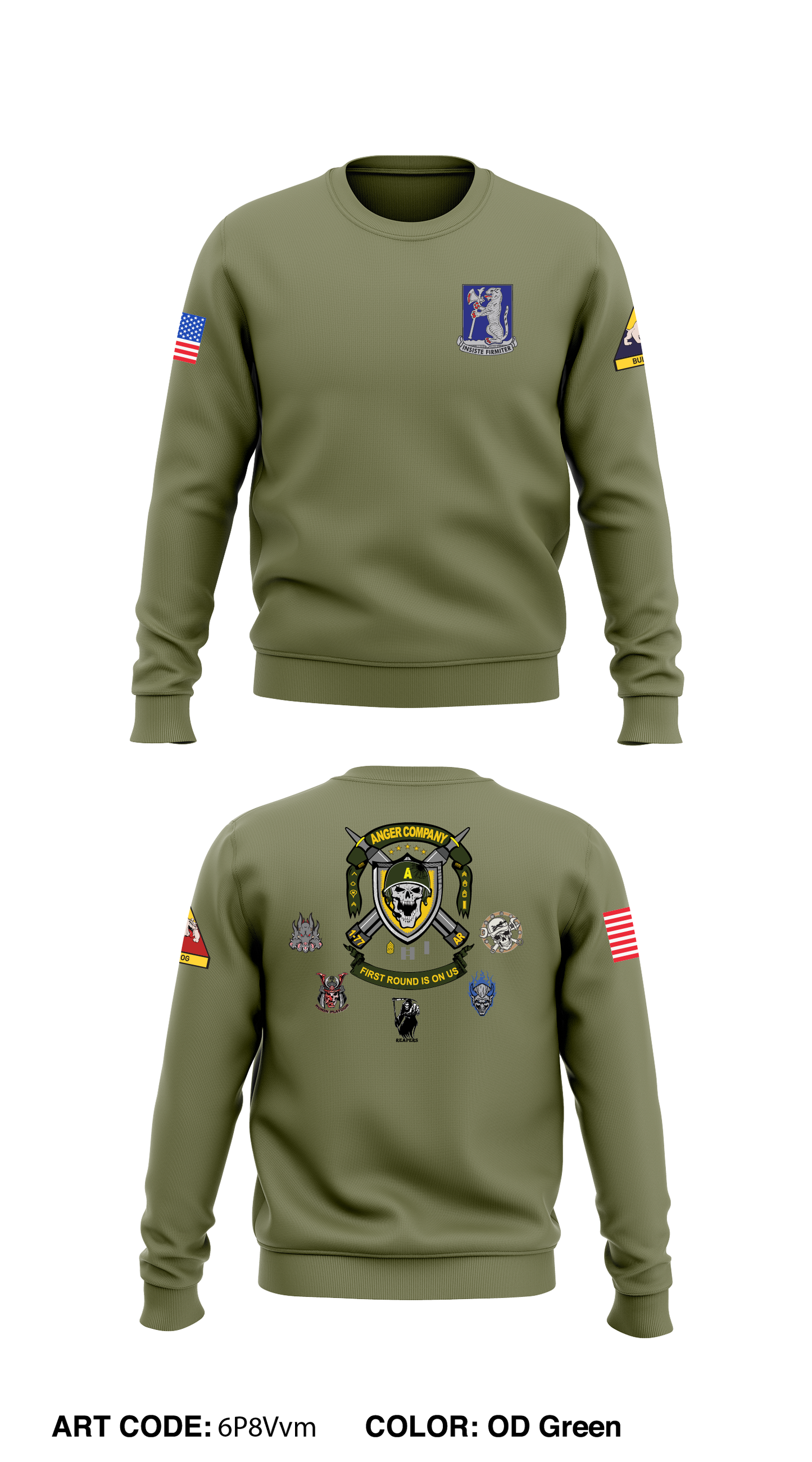 Anger Co, 1-77 AR Core Men's Crewneck Performance Sweatshirt - 6P8Vvm
