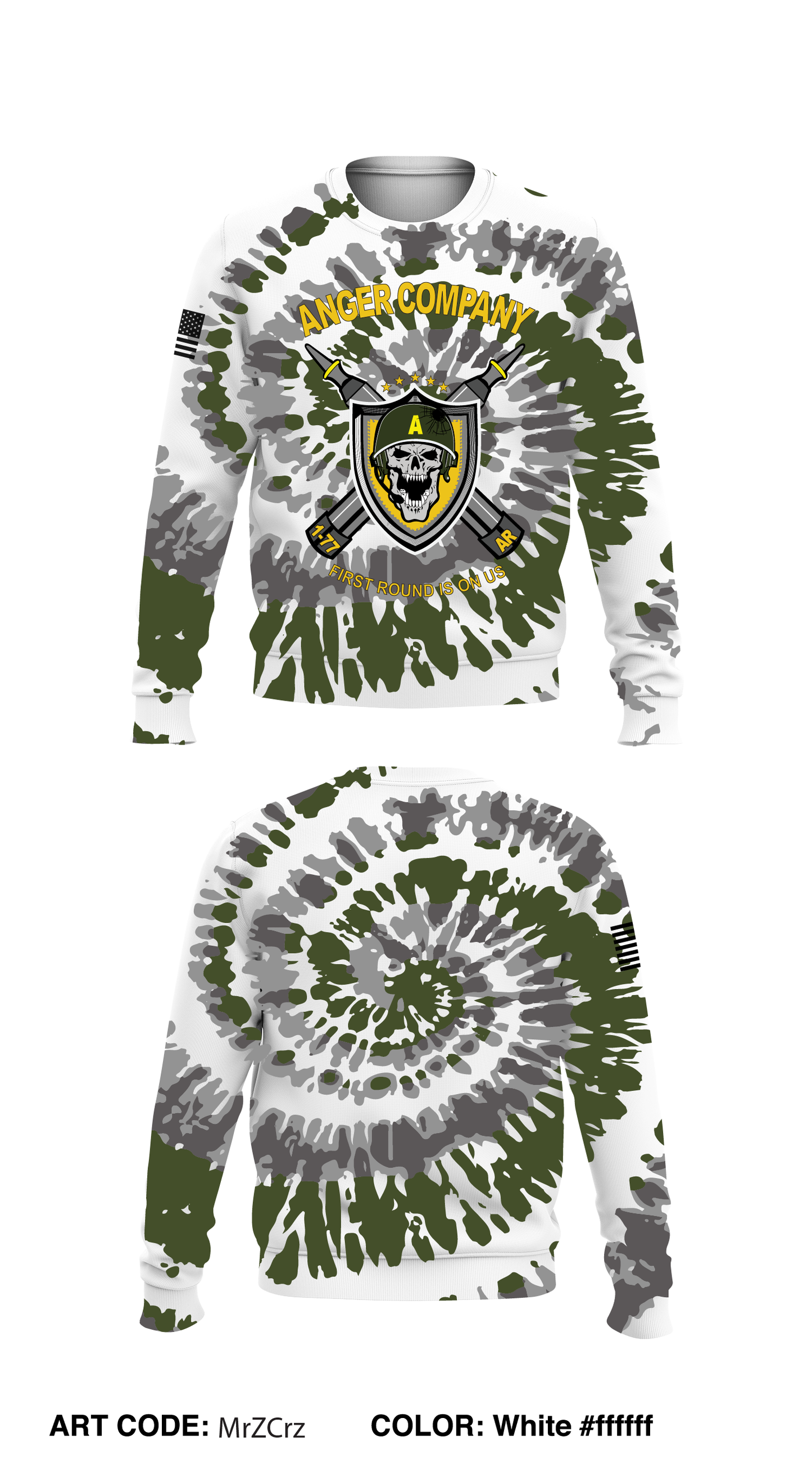 Anger Co, 1-77 AR Core Men's Crewneck Performance Sweatshirt - MrZCrz