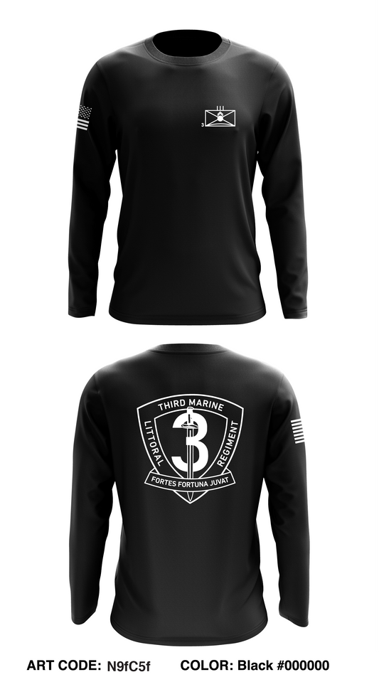 3D Marine Littoral Regiment Core Men's LS Performance Tee - N9fC5f