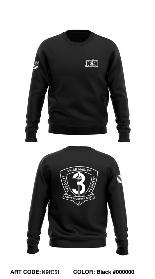 3D Marine Littoral Regiment Core Men's Crewneck Performance Sweatshirt - N9fC5f