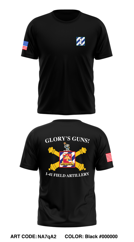 1-41 FA BN, 1ABCT, 3ID Core Men's SS Performance Tee - NA7qA2