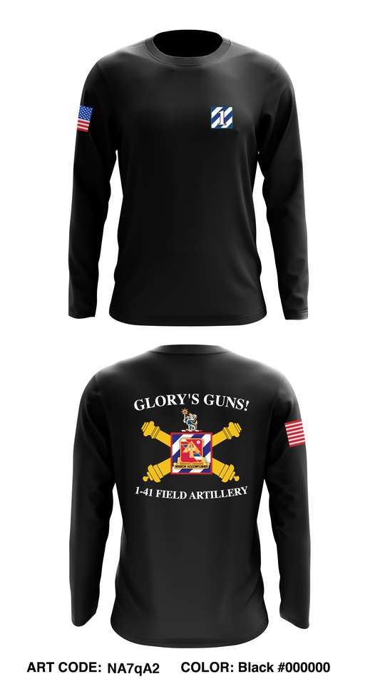 1-41 FA BN, 1ABCT, 3ID Core Men's LS Performance Tee - NA7qA2