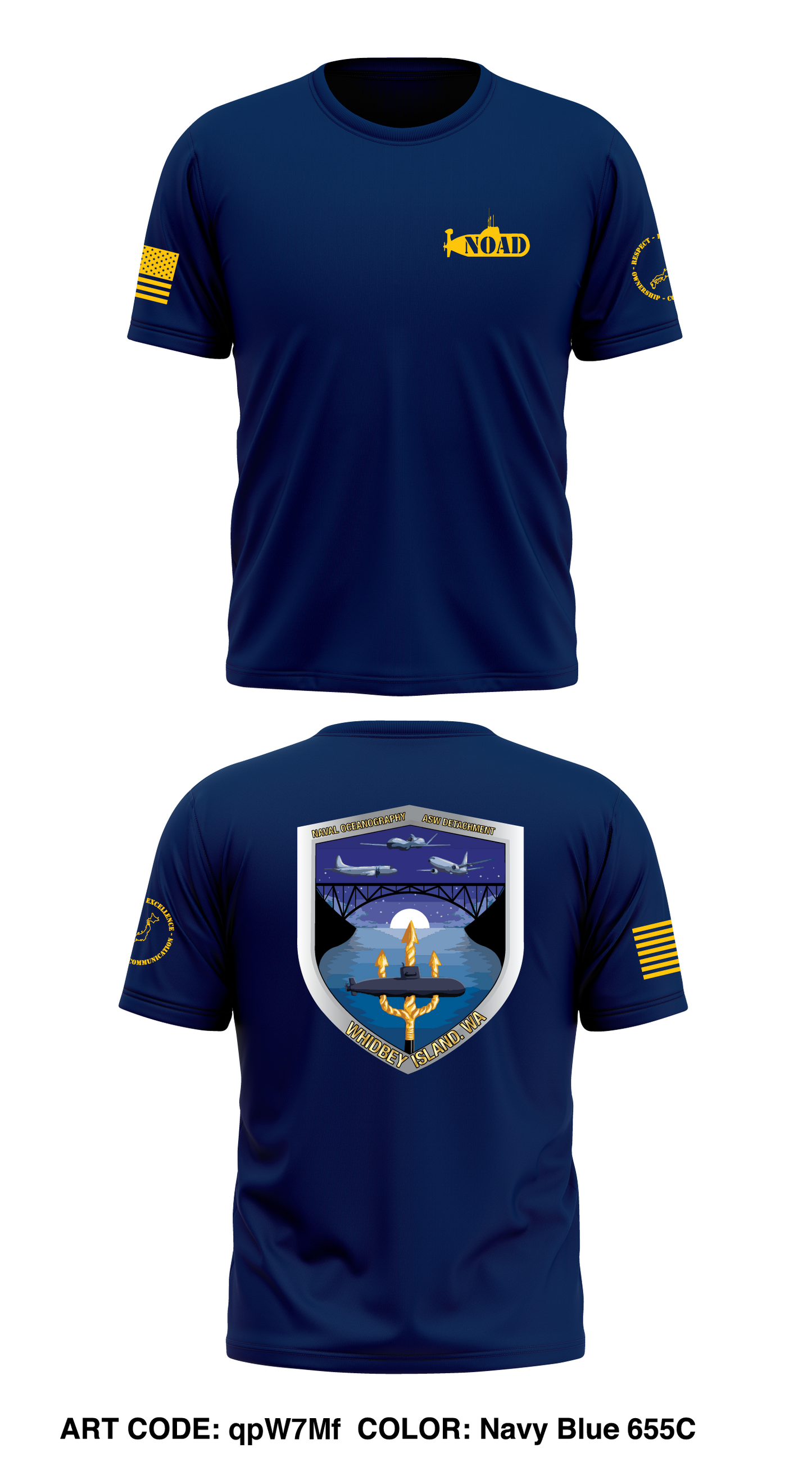 Naval Oceanographic Anti Submarine Warfare Detachment (NOAD) Store 1 Core Men's SS Performance Tee - qpW7Mf