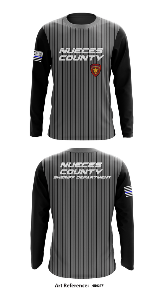 Nueces county sheriff department Store 1 Core Men's LS Performance Tee - 6B93tF