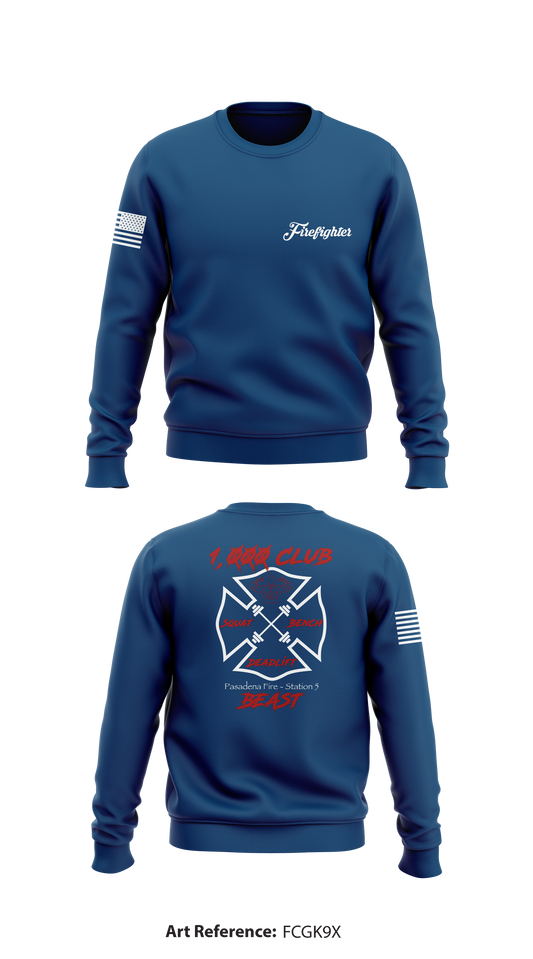 Pasadena Fire Station 5 Store 1 Core Men's Crewneck Performance Sweatshirt - fCGK9x