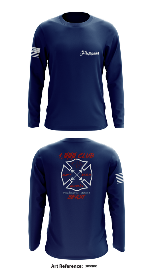 Pasadena Fire Station 5 Store 1  Core Men's LS Performance Tee - 9k9Qkc