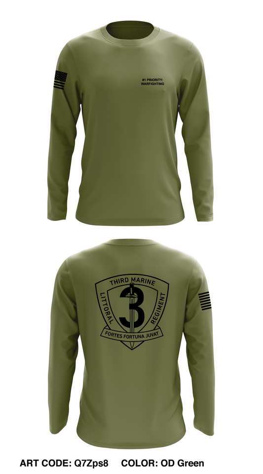 3D Marine Littoral Regiment Core Men's LS Performance Tee - Q7Zps8