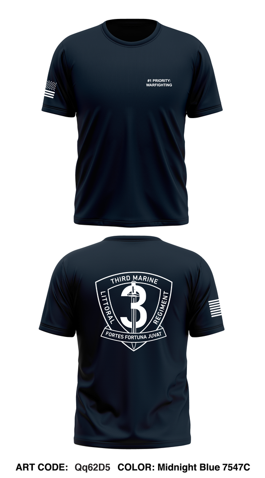 3D Marine Littoral Regiment Core Men's SS Performance Tee - Qq62D5
