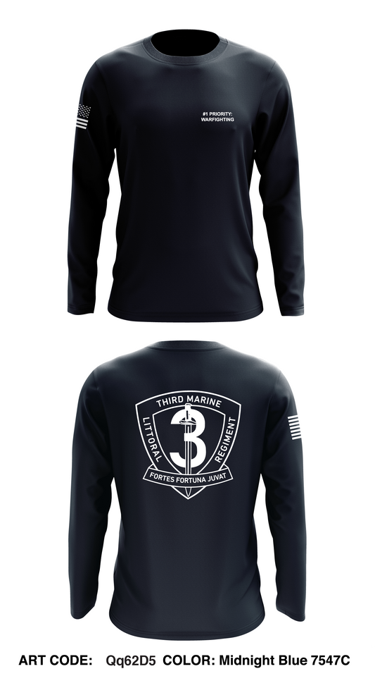 3D Marine Littoral Regiment Core Men's LS Performance Tee - Qq62D5