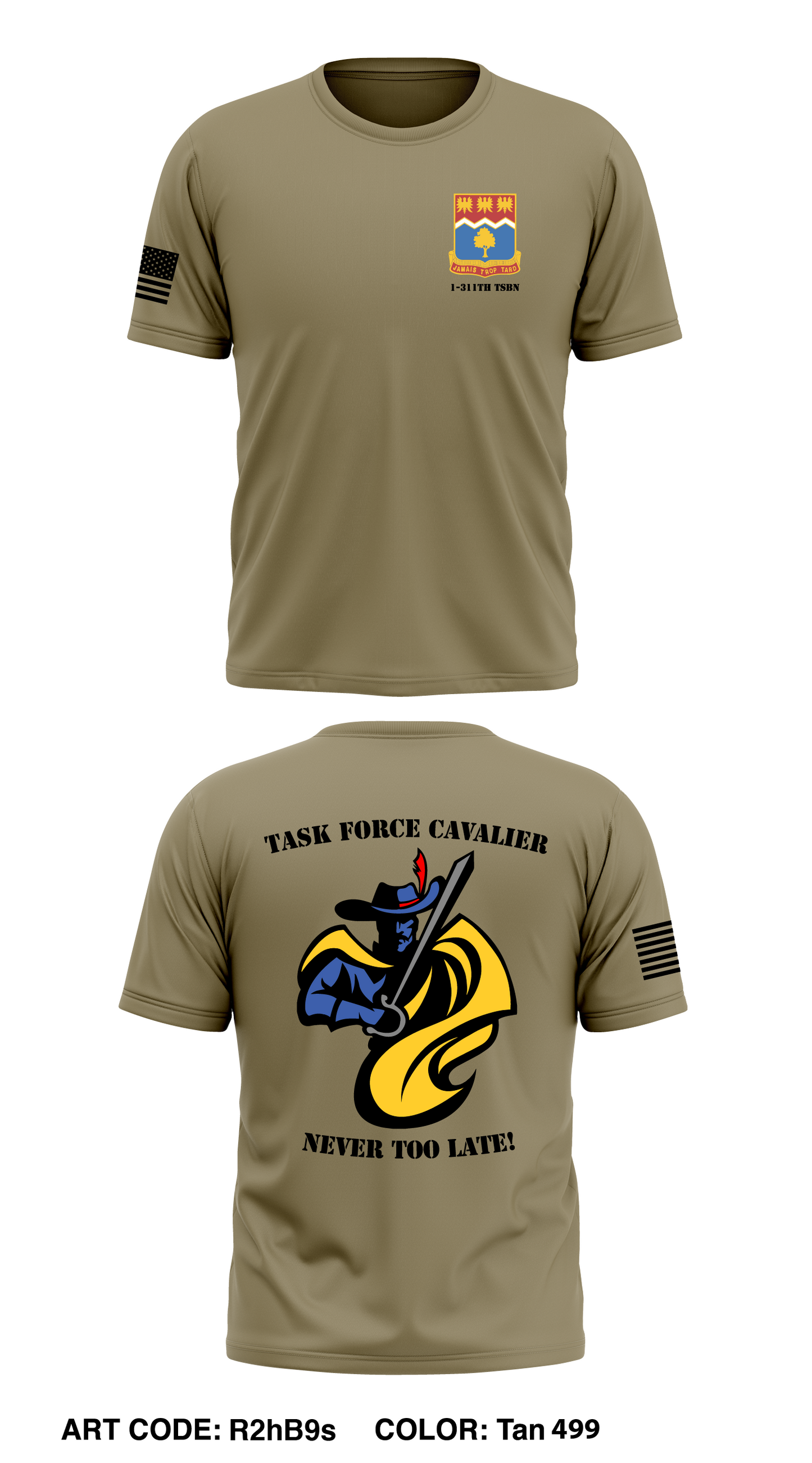 1-311TH TSBN TASK FORCE CAVALIER Core Men's SS Performance Tee - R2hB9s