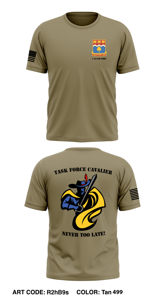 1-311TH TSBN TASK FORCE CAVALIER Core Men's SS Performance Tee - R2hB9s