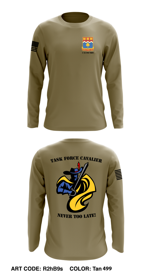 1-311TH TSBN TASK FORCE CAVALIER Core Men's LS Performance Tee - R2hB9s