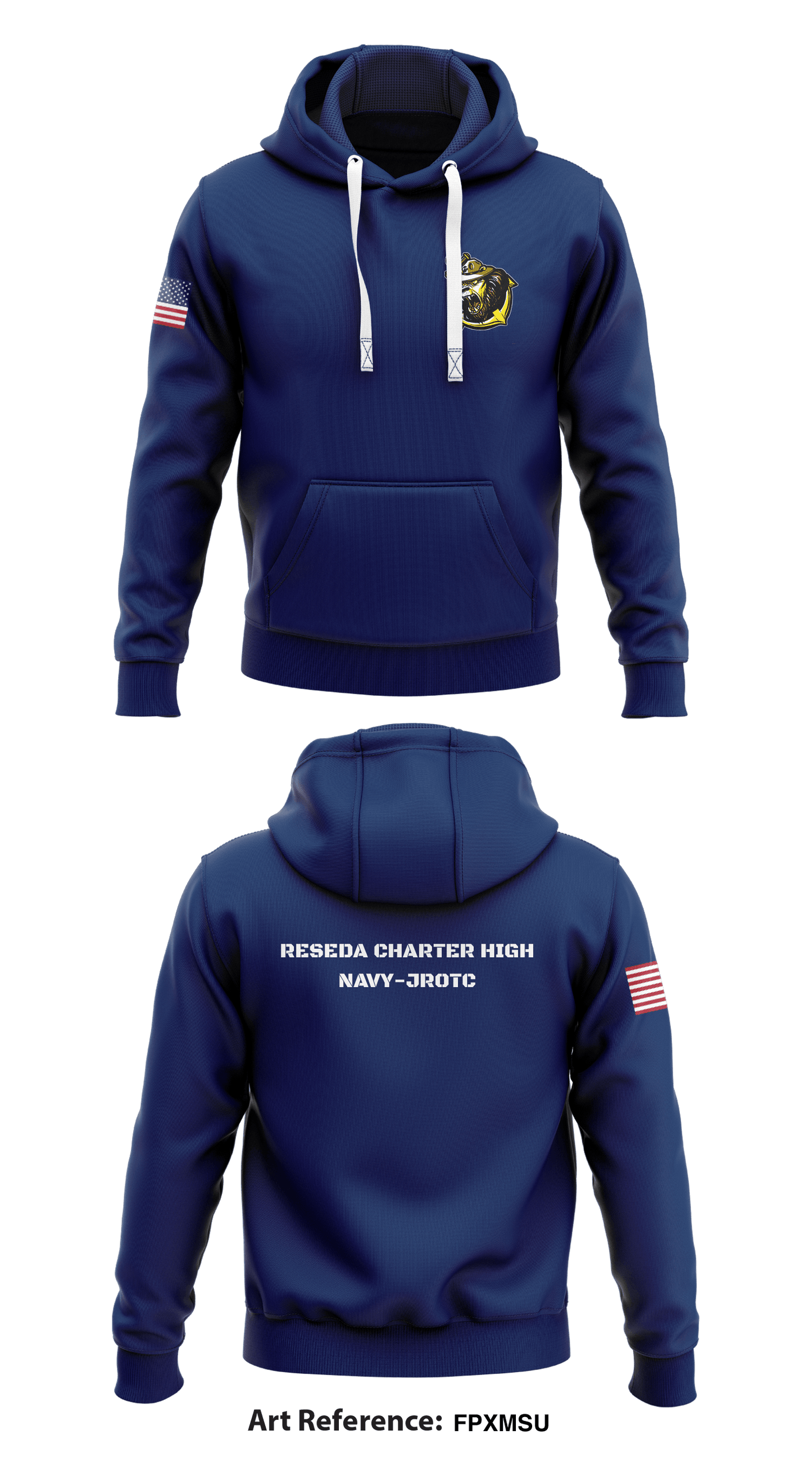 Reseda Charter High Navy-JROTC Store 1 Core Men's Hooded Performance Sweatshirt - FPXMSU