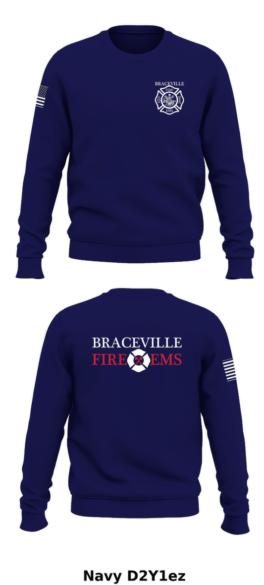 Braceville Fire Protection District Store 1 Core Men's Crewneck Performance Sweatshirt - D2Y1ez
