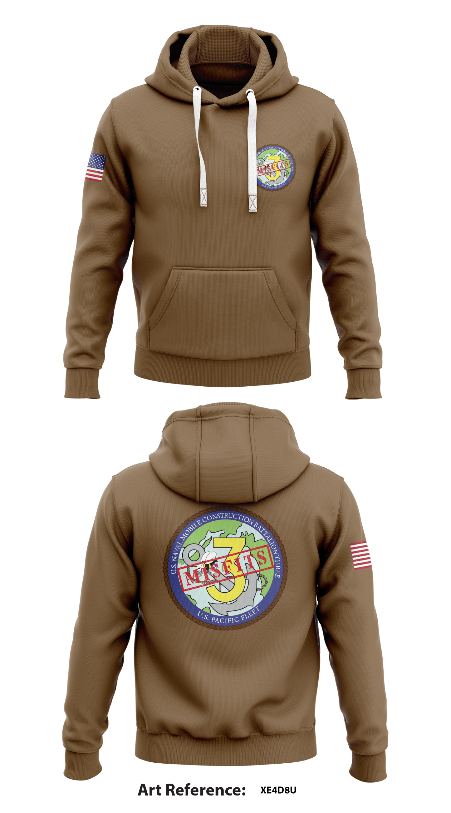Seabees Store 1  Core Men's Hooded Performance Sweatshirt - Xe4D8U