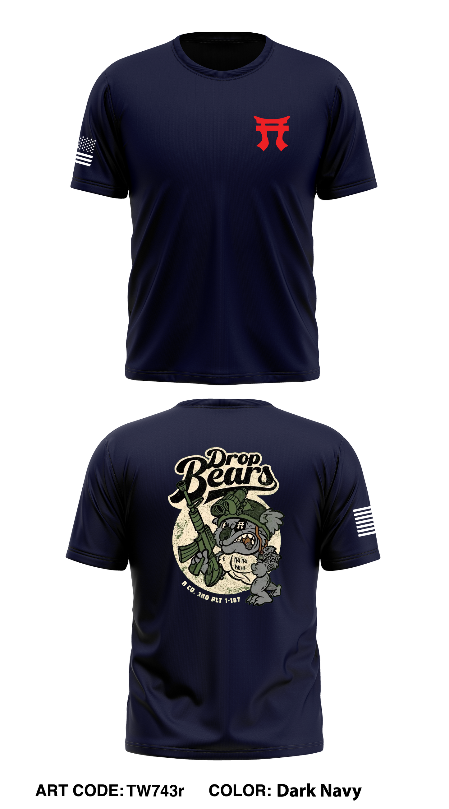 2nd Platoon, A Co, 1-187 IN BN, 3rd BCT, 101st ABN DIV (AASLT) Core Men's SS Performance Tee - TW743r