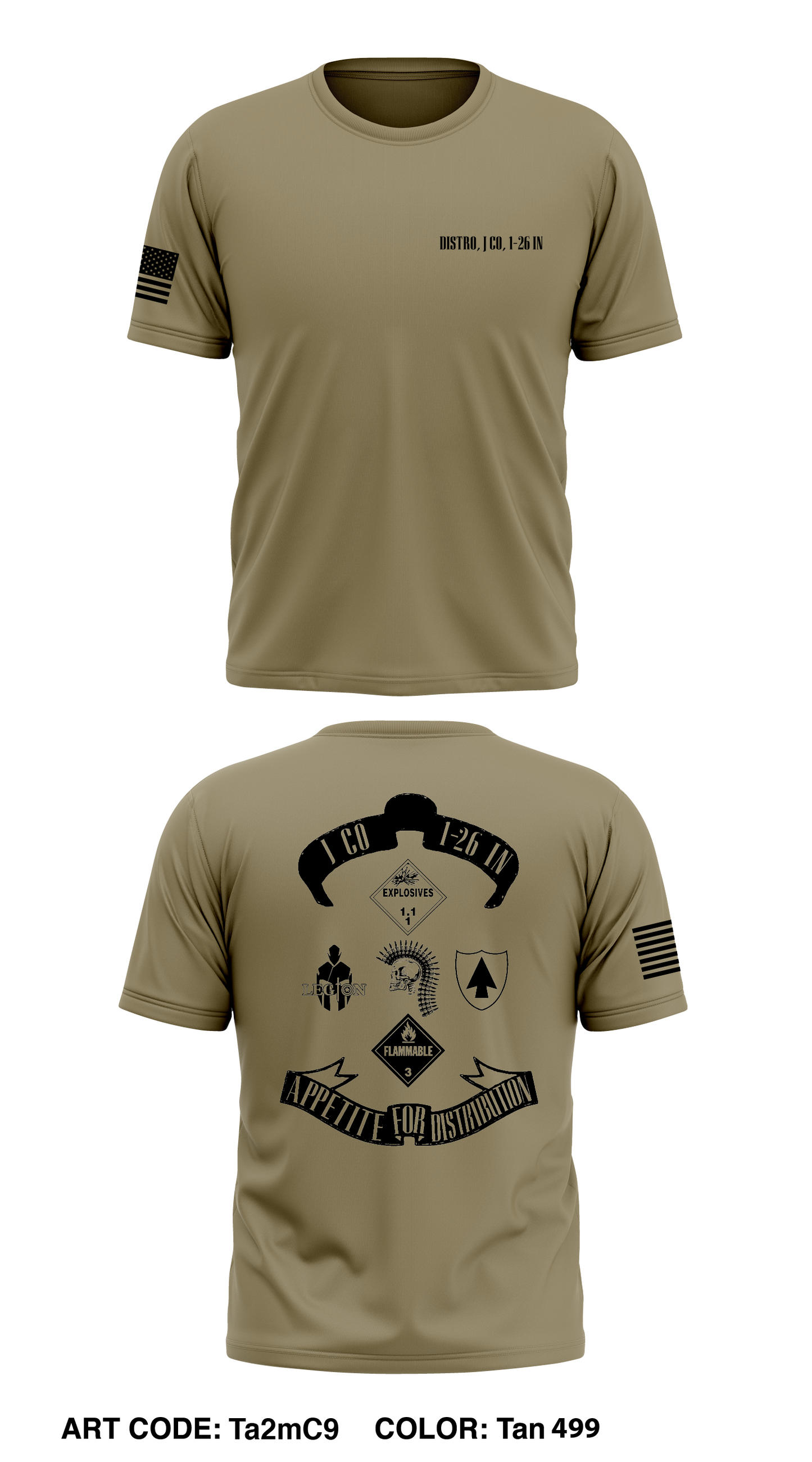 Distro, J Co, 1-26 IN, 2BCT, 101 ABN DIV (AA) Core Men's SS Performance Tee - Ta2mC9