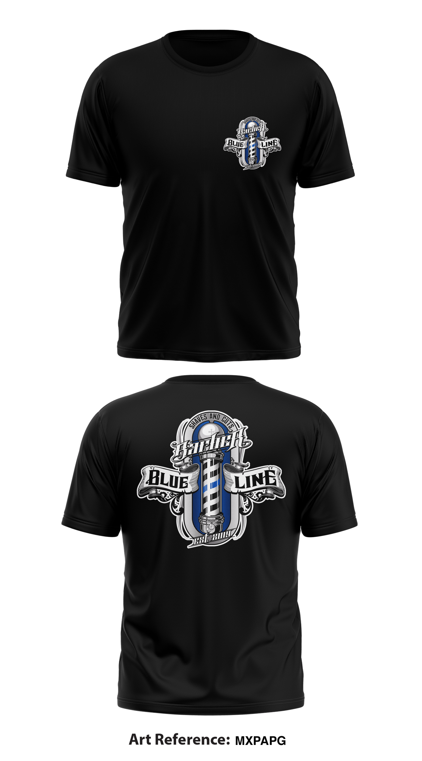 The Blue Line Barber Store 1 Core Men's SS Performance Tee - mXpAPg