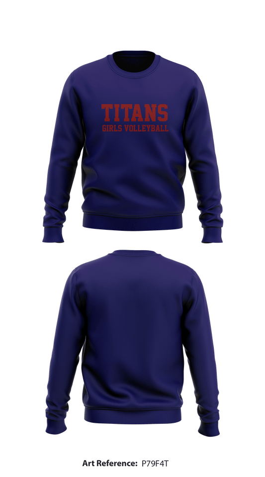 Titans Girls Volleyball Store 1 Core Men's Crewneck Performance Sweatshirt - P79F4T