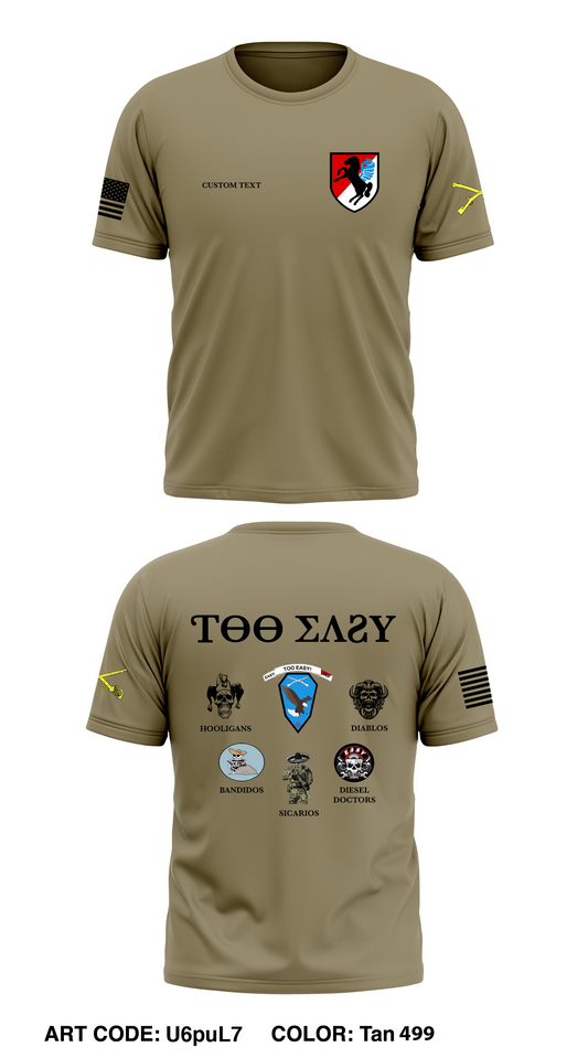 CUSTOM Easy Troop, 2/11 ACR Core Men's SS Performance Tee - U6puL7