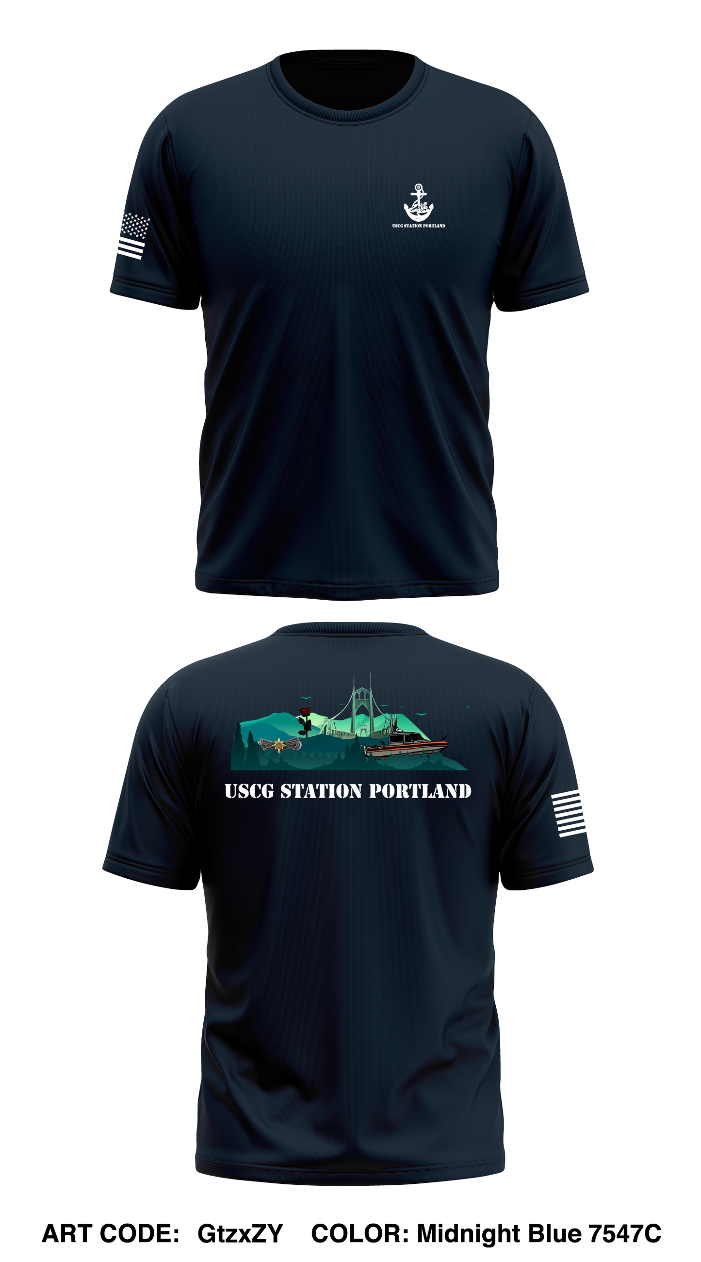 Station Portland Store 1 Core Men's SS Performance Tee - GtzxZY