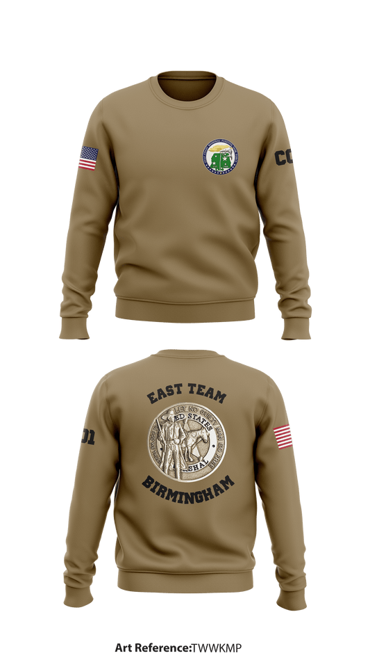 USMS Gulf Coast Regional Fugitive Task Force (East Team) Store 1 Core Men's Crewneck Performance Sweatshirt - twWKmP
