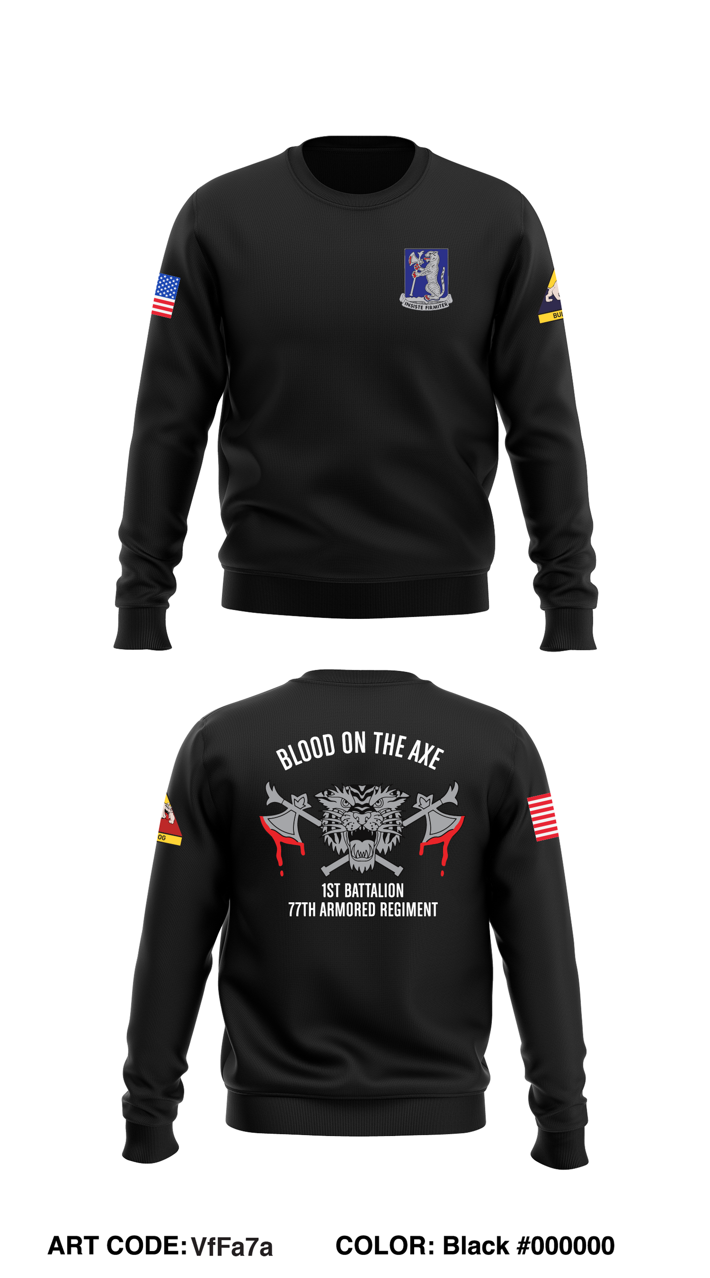 1st Battalion, 77th Armored Regiment Store 1 Core Men's Crewneck Performance Sweatshirt - VfFa7a