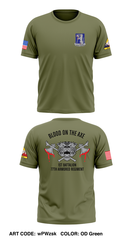 (PT APPROVED) 1st battalion, 77th armored regiment store 1 Core Men's SS Performance Tee - wPWzsk
