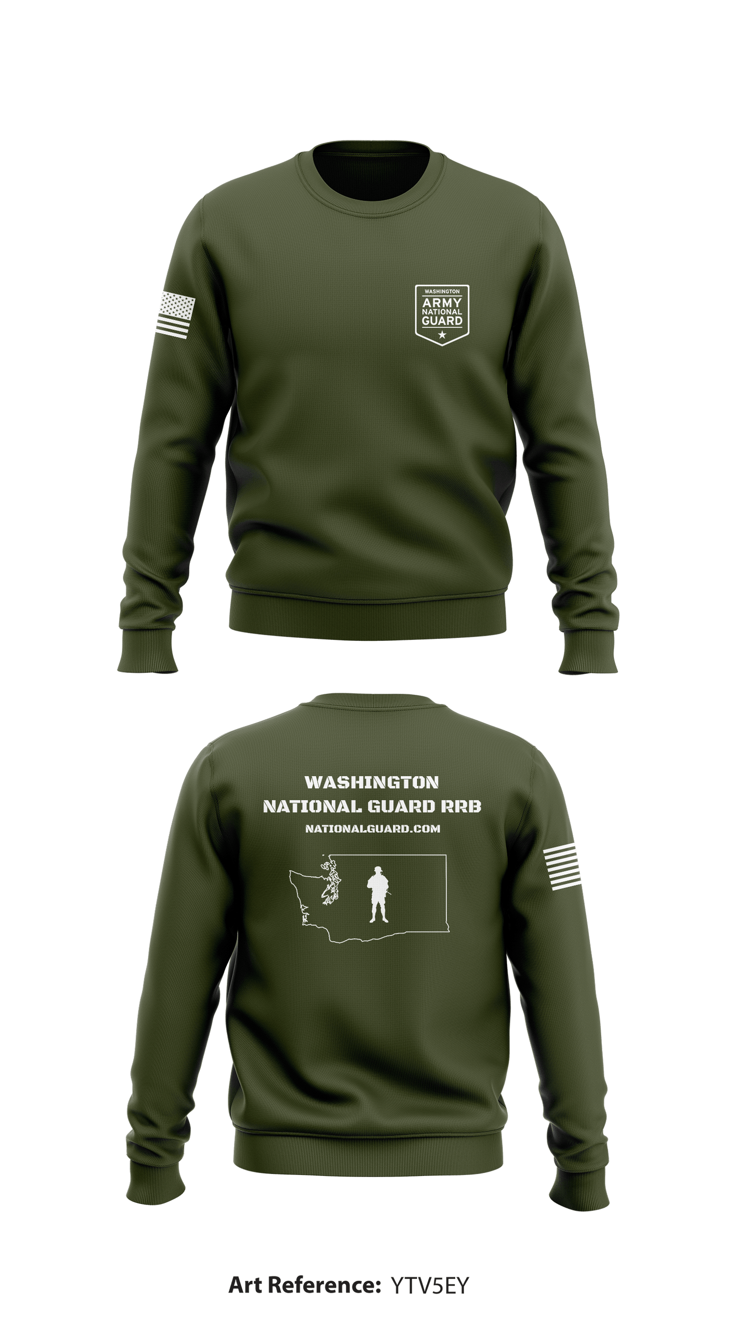 Washington National Guard RRB Store 1 Core Men's Crewneck Performance Sweatshirt - yTv5EY