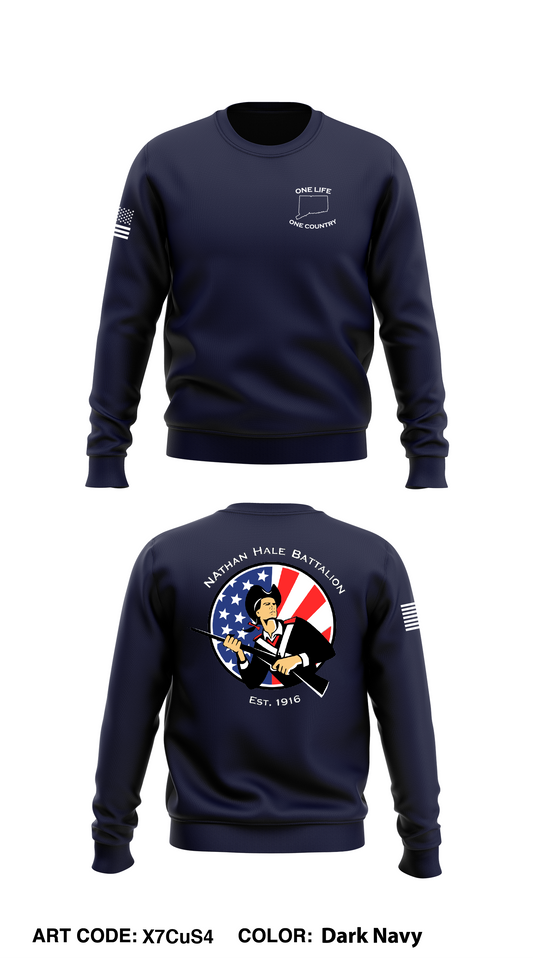 Nathan Hale Battalion, UConn Army ROTC Core Men's Crewneck Performance Sweatshirt - X7CuS4