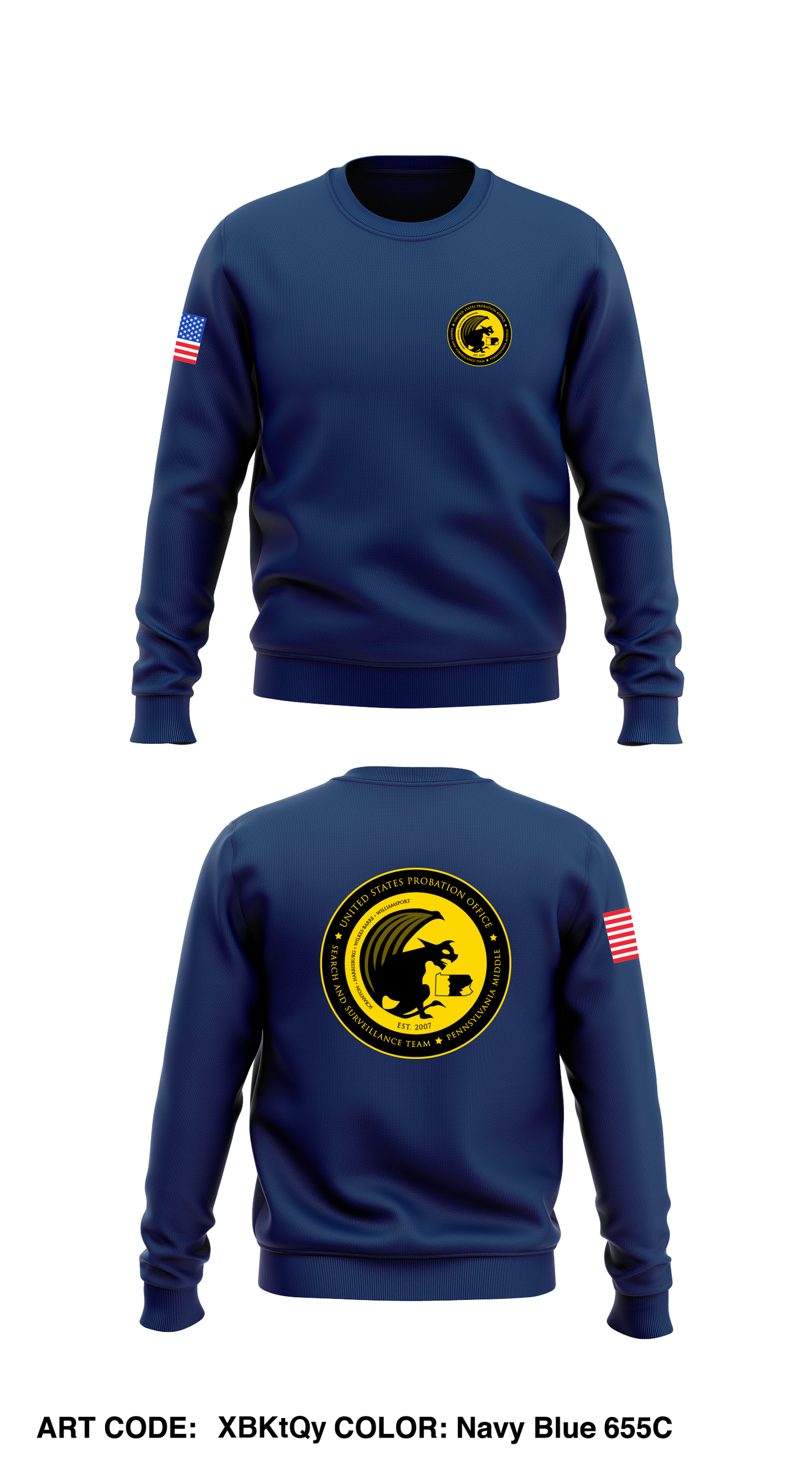 US Probation- Middle Pennsylvania Store 1 Core Men's Crewneck Performance Sweatshirt - XBKtQy