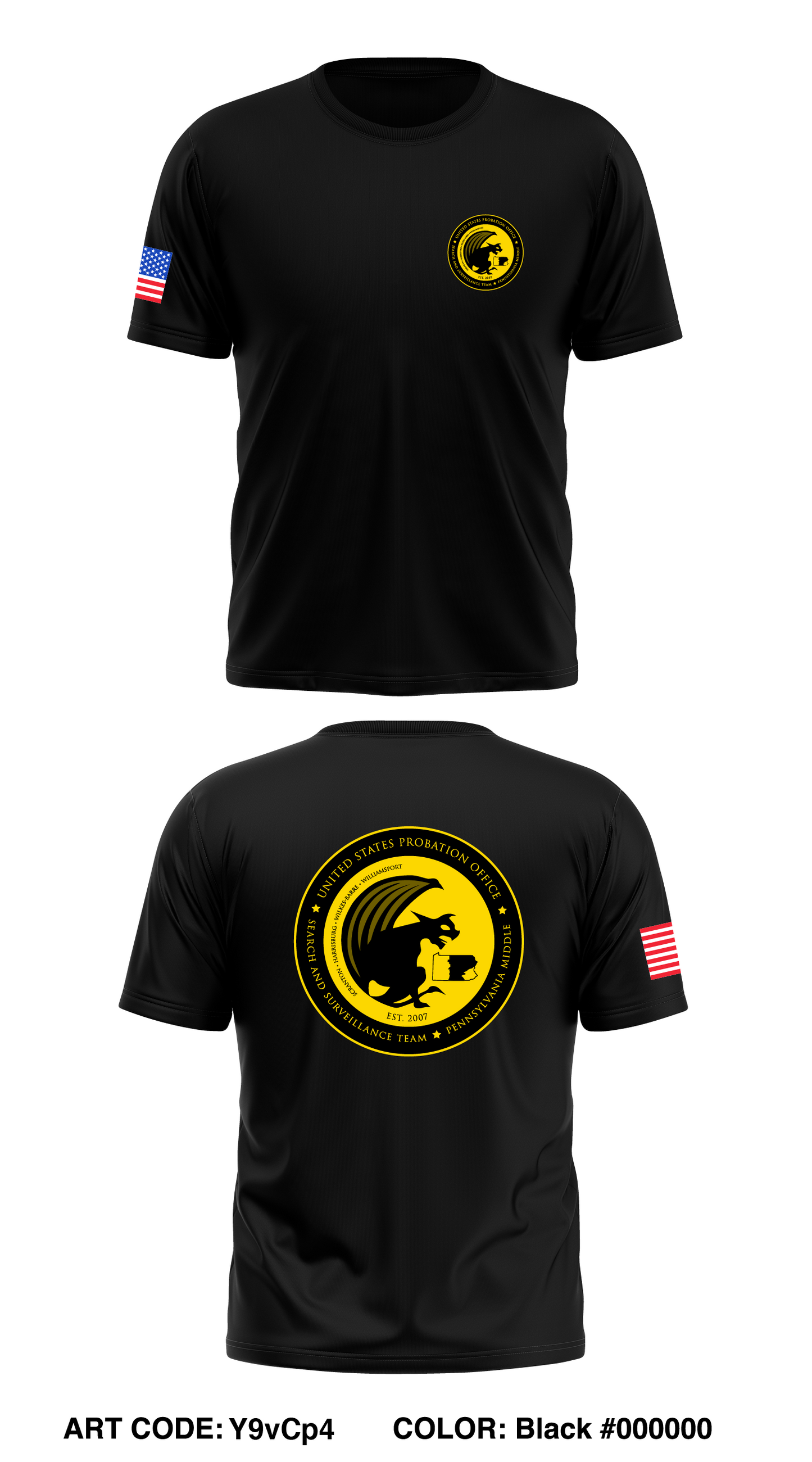 US Probation- Middle Pennsylvania Store 1 Core Men's SS Performance Tee - Y9vCp4