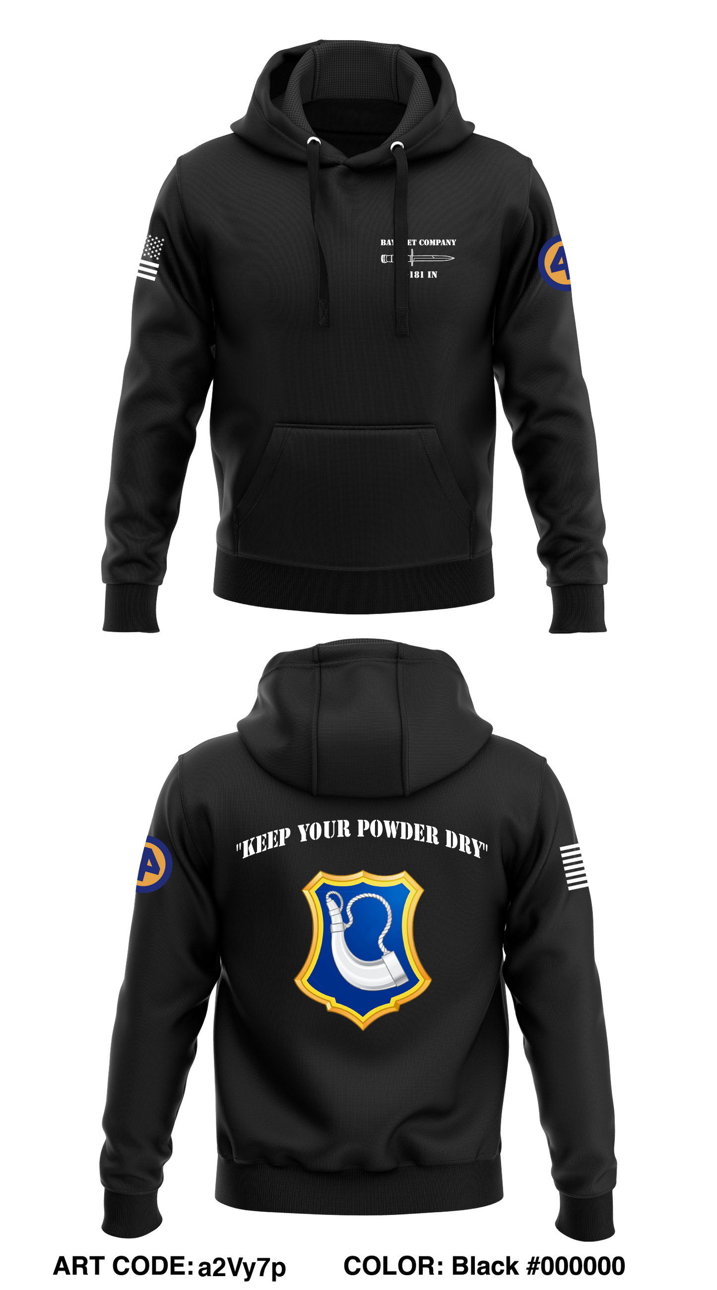 B Co 1-181 IN  Core Men's Hooded Performance Sweatshirt - a2Vy7p
